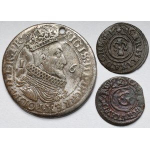 Zygmunt III Waza i Ryga, Ort 1623 i Szelągi 1647-1655 - zestaw (3szt)