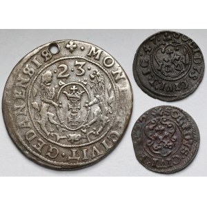 Zygmunt III Waza i Ryga, Ort 1623 i Szelągi 1647-1655 - zestaw (3szt)