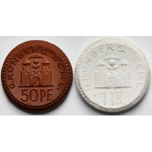 Grünberg (Zielona Góra), 50 fenigów 1921 i Marka 1922 - zestaw (2szt)