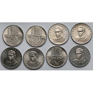 20 złotych 1973-1977 Wieżowiec i Nowotko - zestaw (8szt)
