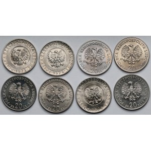 20 złotych 1973-1977 Wieżowiec i Nowotko - zestaw (8szt)
