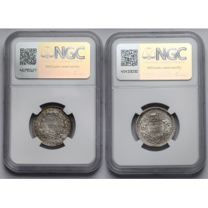 Indie, Wiktoria i Jerzy VI, 1/2 rupee 1840-1944 - zestaw (2szt)