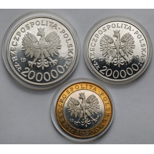 20 i 200 tys. zł 1990-1991 - zestaw (3szt)