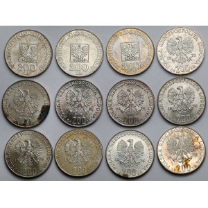 SREBRO 200 złotych 1974-1976 - zestaw (12szt)