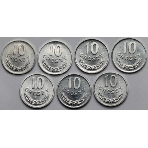 10 groszy 1970-1980 - zestaw (7szt)