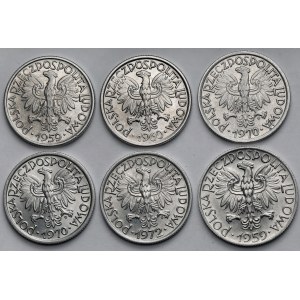 2 i 5 złotych 1959-1972 - zestaw (6szt)