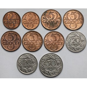 2 - 50 groszy 1923-1939 - zestaw (10szt)