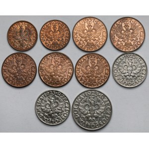 2 - 50 groszy 1923-1939 - zestaw (10szt)