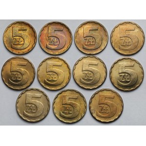 5 złotych 1975-1988 - zestaw (11szt)
