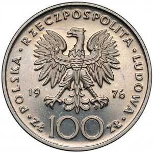 Próba NIKIEL 100 złotych 1976 Tadeusz Kościuszko - w prawo
