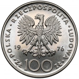 Próba NIKIEL 100 złotych 1976 Pułaski - w lewo