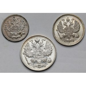 Rosja, 5-15 kopiejek 1890-1915 - zestaw (3szt)