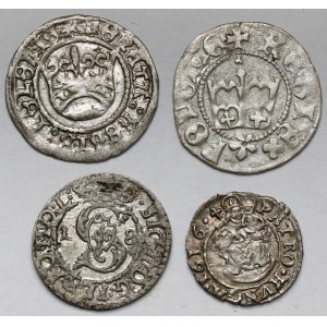 Polska i Węgry, Półgrosze, Szeląg 1618 i Denar 1616 - zestaw (4szt)