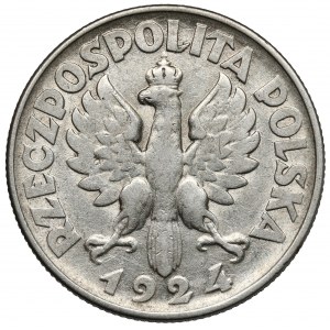 Kobieta i kłosy 2 złote 1924 Filadelfia - ODWROTKA
