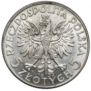 Głowa Kobiety 5 złotych 1932 bez znaku, Londyn