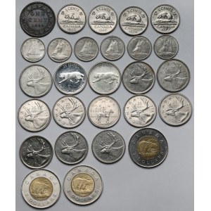 Kanada, 1 cent - 2 dolary 1859-1996 - zestaw (27szt)