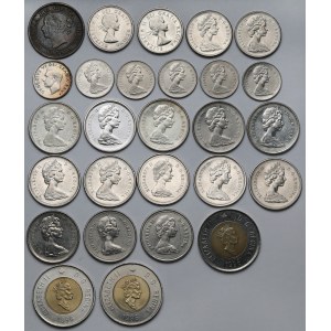 Kanada, 1 cent - 2 dolary 1859-1996 - zestaw (27szt)