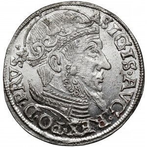 Zygmunt II August, Trojak Gdańsk 1557 - piękny
