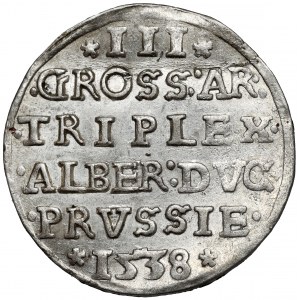 Prusy, Albrecht Hohenzollern, Trojak Królewiec 1538 - rzadki rok