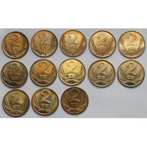 2 złote 1976-1988 - zestaw (13szt)
