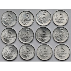 5 groszy 1958-1972 - zestaw (12szt)