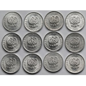 5 groszy 1958-1972 - zestaw (12szt)