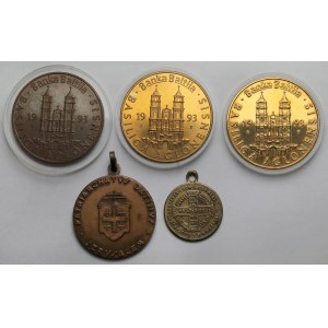 Watykan, Medale 1901-1993 - w tym Jan Paweł II - zestaw (5szt)