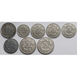 10 fenigów i 10 - 50 groszy 1917-1923 - zestaw (8szt)