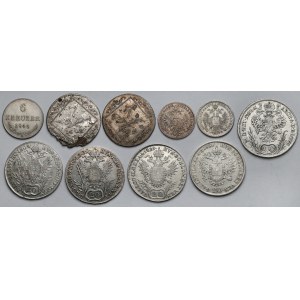 Austria, 6-20 krajcarów 1782-1872 - zestaw (10szt)