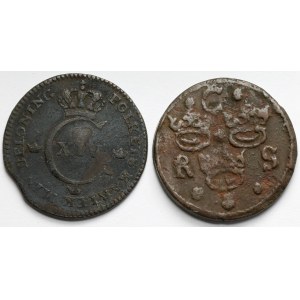 Szwecja, 1/4 ore 1636 i 1/2 skilling 1829 - zestaw (2szt)