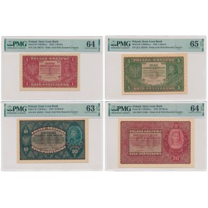 Zestaw marek sierpniowych w PMG 63-65 (4szt)