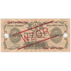 5.000.000 marek 1923 - WZÓR - A 1234500 / 6789000