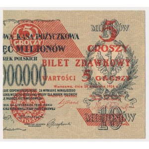 5 groszy 1924 - prawa połowa