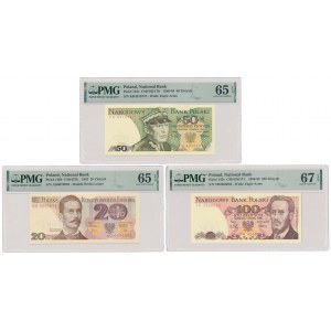 20, 50 i 100 zł 1982-1988 - zestaw (3szt)
