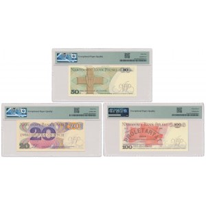20, 50 i 100 zł 1982-1988 - zestaw (3szt)