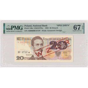 20 zł 1982 - WZÓR - A 0000000 - No.0710