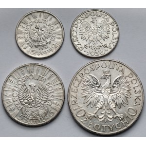 2 - 10 złotych 1933-1936 - w tym Traugutt - zestaw (4szt)