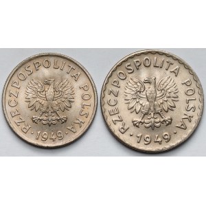 50 groszy i 1 złoty 1949 CuNi - zestaw (2szt)