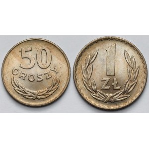 50 groszy i 1 złoty 1949 CuNi - zestaw (2szt)