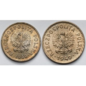 50 groszy i 1 złoty 1949 CuNi - zestaw (2szt)