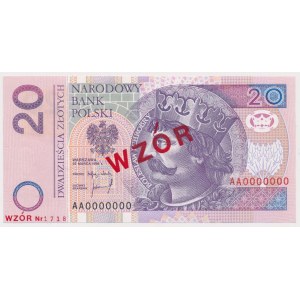20 zł 1994 - WZÓR - AA 0000000 - Nr 1718
