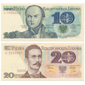 10 i 20 zł 1982 - A - zestaw (2szt)