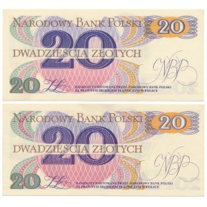 20 zł 1982 - A i AA - zestaw (2szt)
