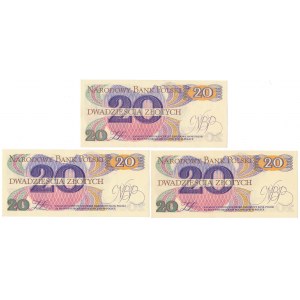 20 zł 1982 - AA - zestaw (3szt)