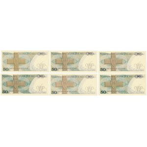 50 zł 1982 - MIX serii - zestaw (6szt)