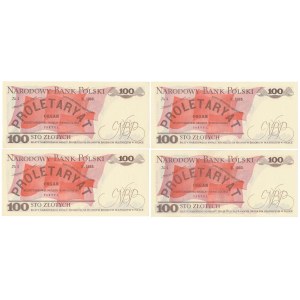 100 zł 1982 - HH, HK, HL, HT - zestaw (4szt)