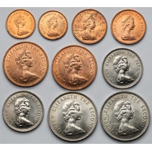 Falklandy, 1/2 - 10 pensów 1974 - zestaw (10szt)