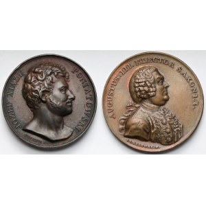 Medal, Książe Józef Poniatowski 1813 i KOPIA Medalu Suita Królewska - August III Sas - zestaw (2szt)