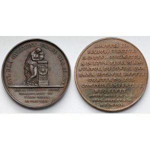 Medal, Książe Józef Poniatowski 1813 i KOPIA Medalu Suita Królewska - August III Sas - zestaw (2szt)