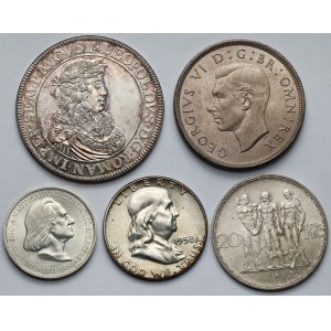 Europa i USA, Zestaw monet srebrnych (1934-1975) MIX (5szt)
